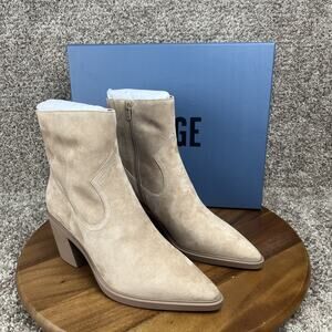 PAIGE Glenn Women’s Size 10 Boots Light Tan Suede Ankle Western Pattern Shoes